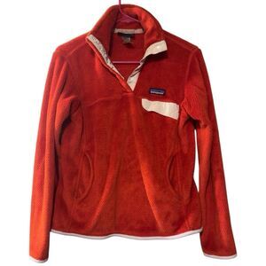 Patagonia Women’s Re-Tool Orange Polartec Thermal T-Snap Orange Sweater S
